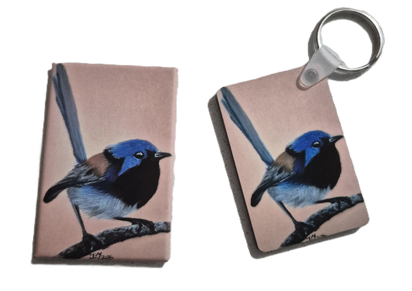 Animal Keyring- The Blue Wren- Printed Australian Animals