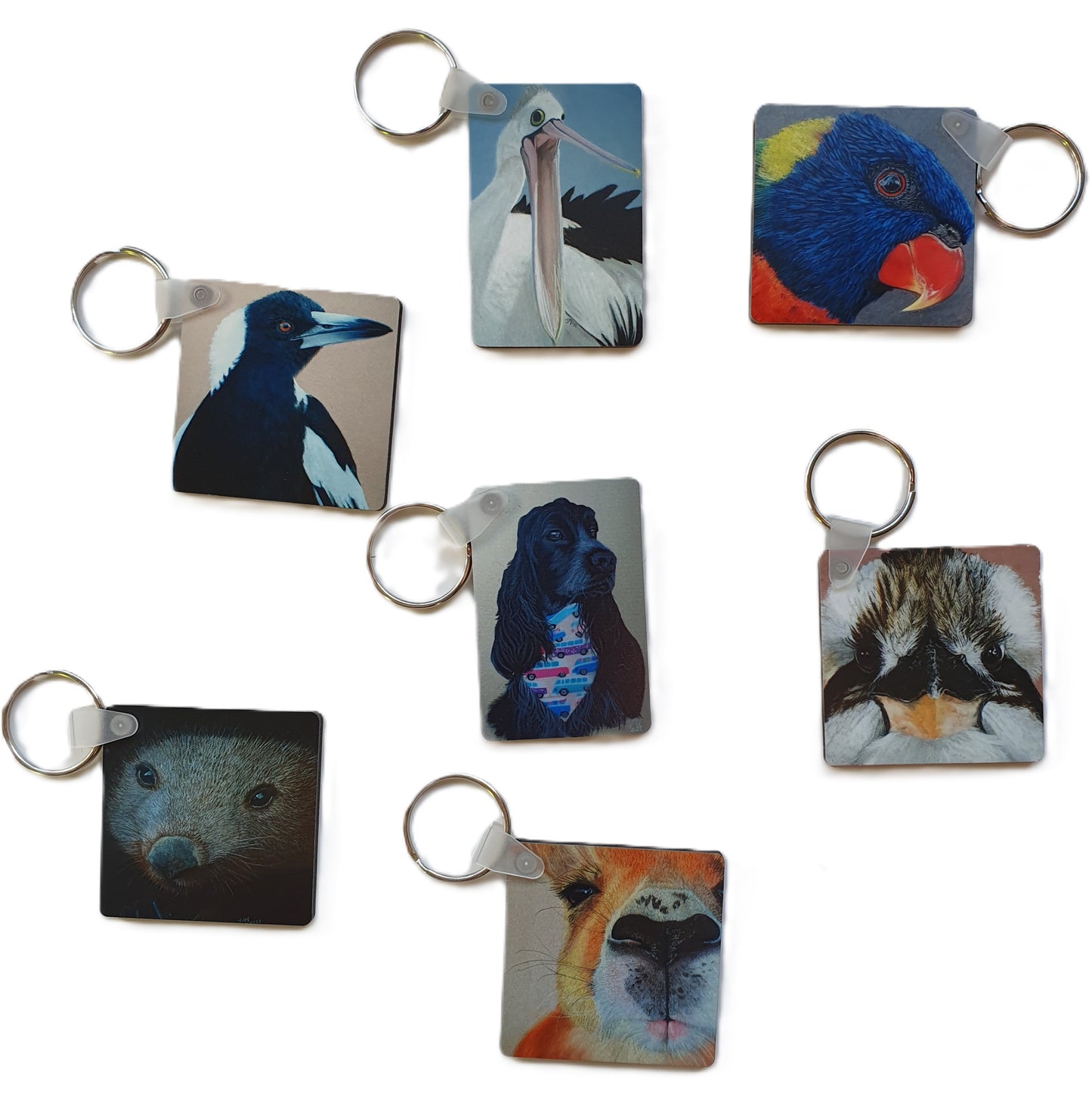 Animal Keyring- The Possum - Printed Australian Animals