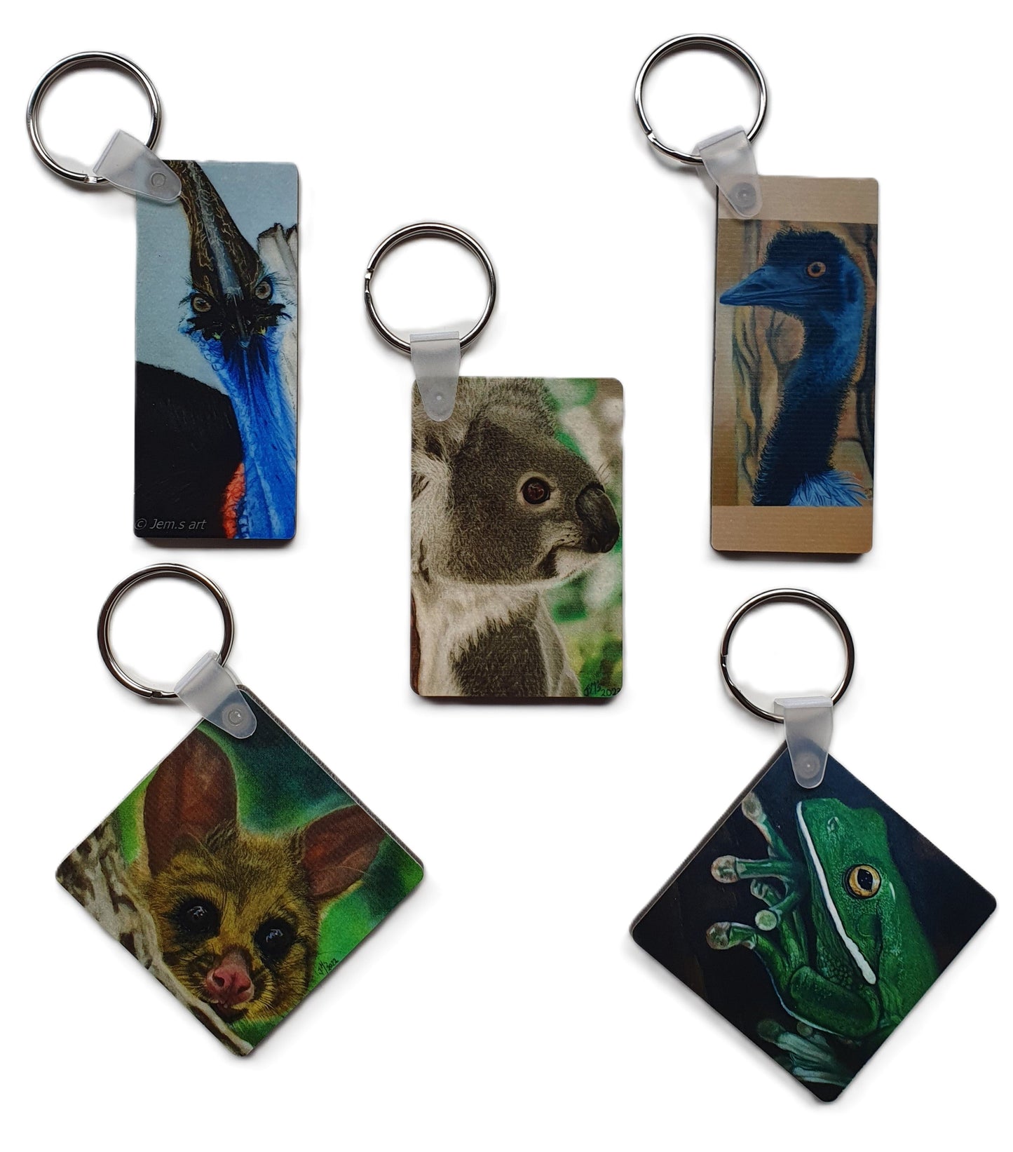 Animal Keyring- The Magpie - Printed Australian Animals