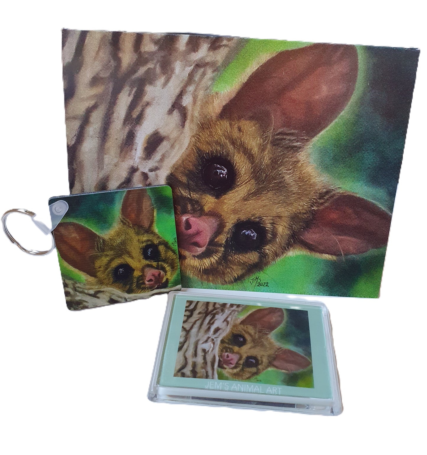 Animal Keyring- The Possum - Printed Australian Animals