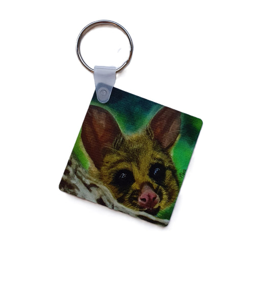 Animal Keyring- The Possum - Printed Australian Animals
